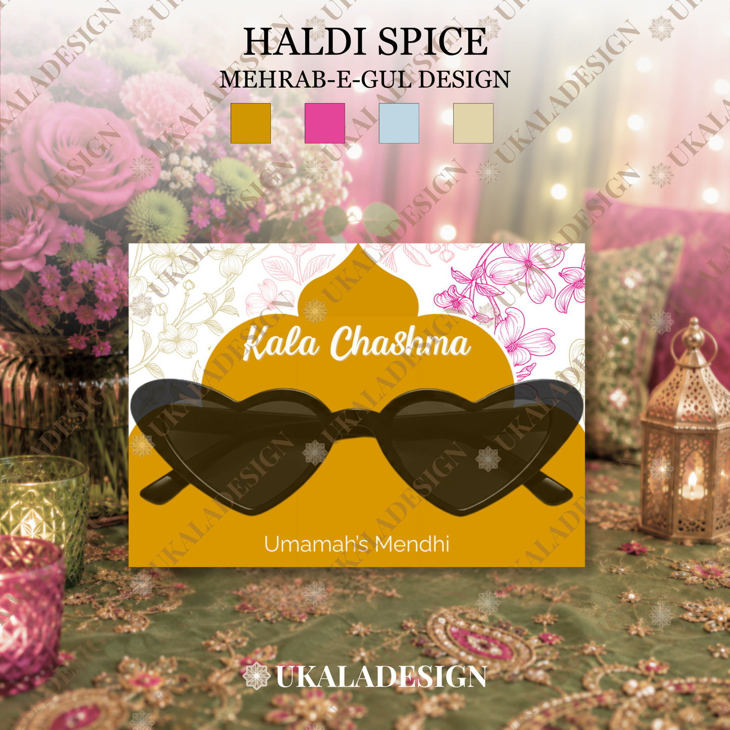 Kala Chashma Sunglasses Display Cards - Mehrab-e-Gul Design