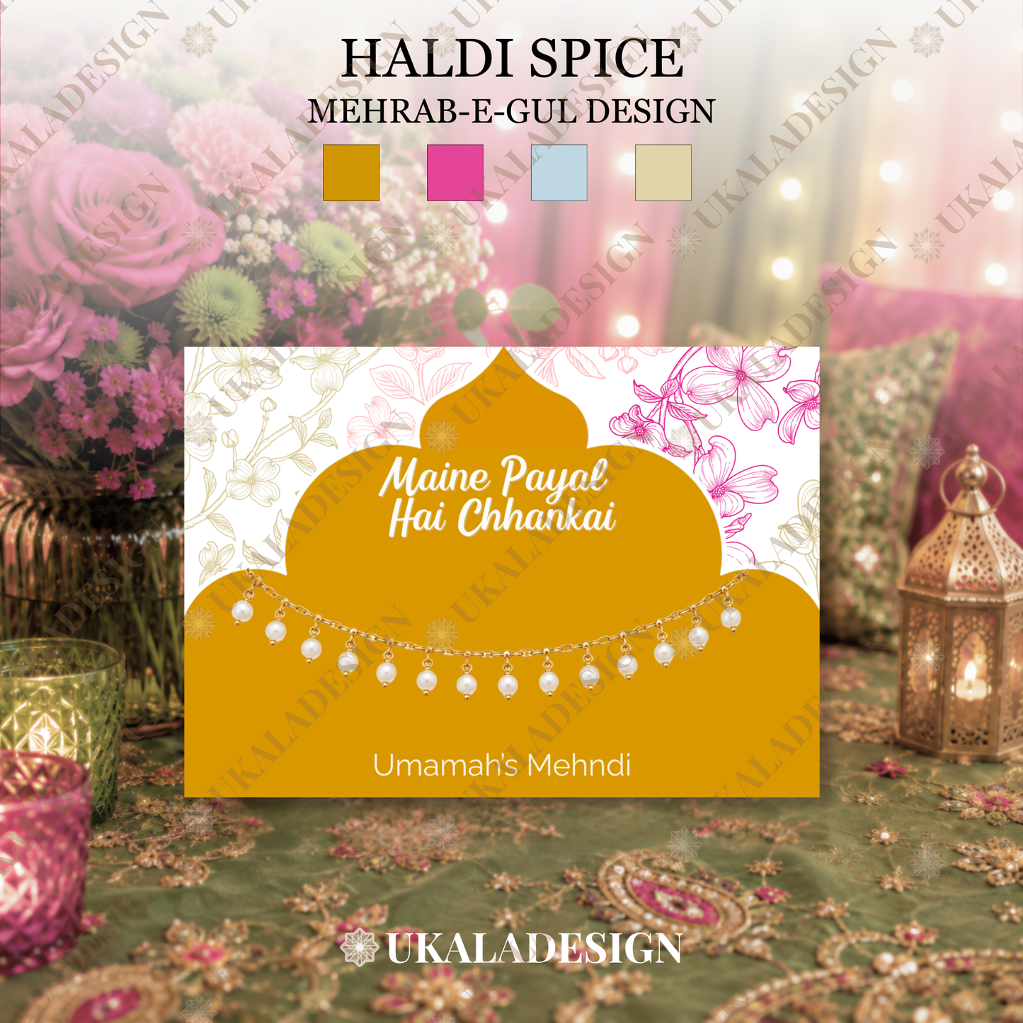 Maine Payal Hai Chhankai Display Cards - Mehrab-e-Gul Design