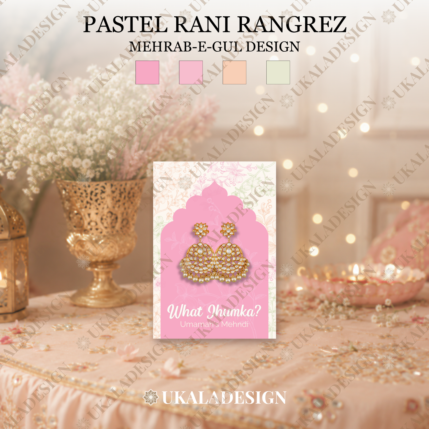 Pastel What Jhumka? Earring Cards - Mehrab-e-Gul Design