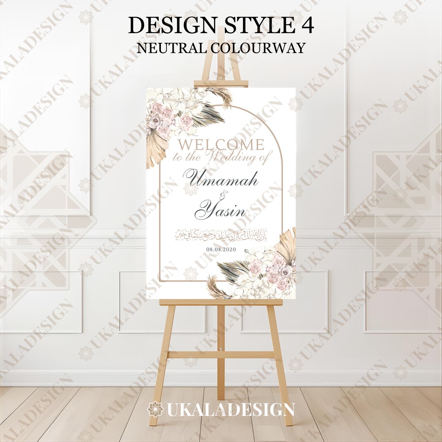 Neutral - Wedding Welcome Sign - Portrait