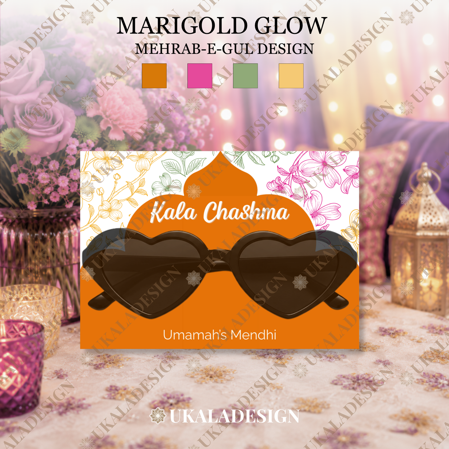 Kala Chashma Sunglasses Display Cards - Mehrab-e-Gul Design
