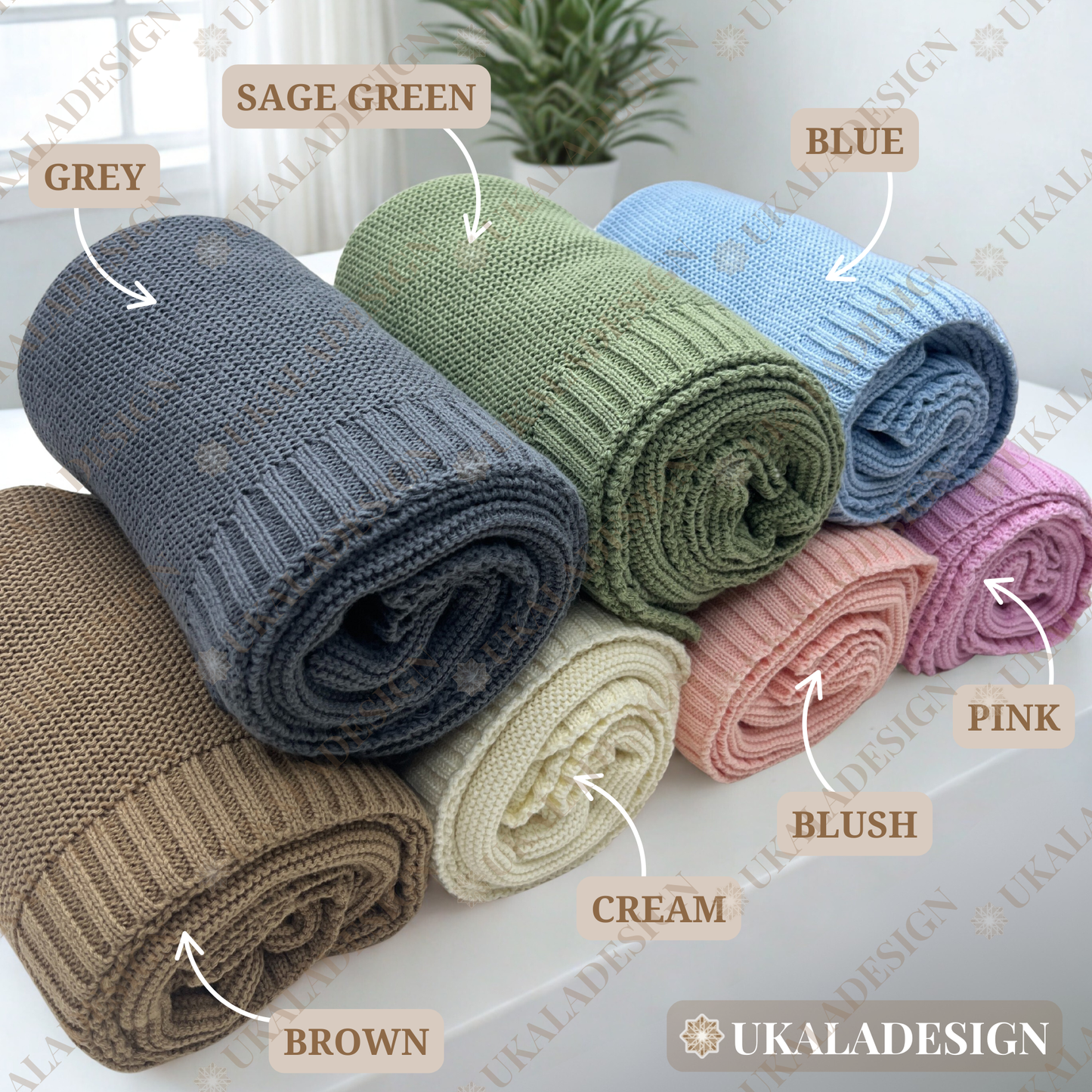 Arabic Name Knitted Baby Blanket