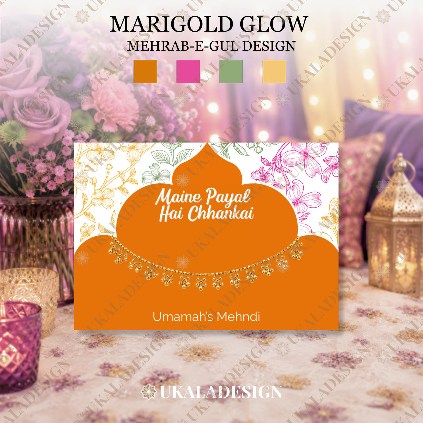 Maine Payal Hai Chhankai Display Cards - Mehrab-e-Gul Design