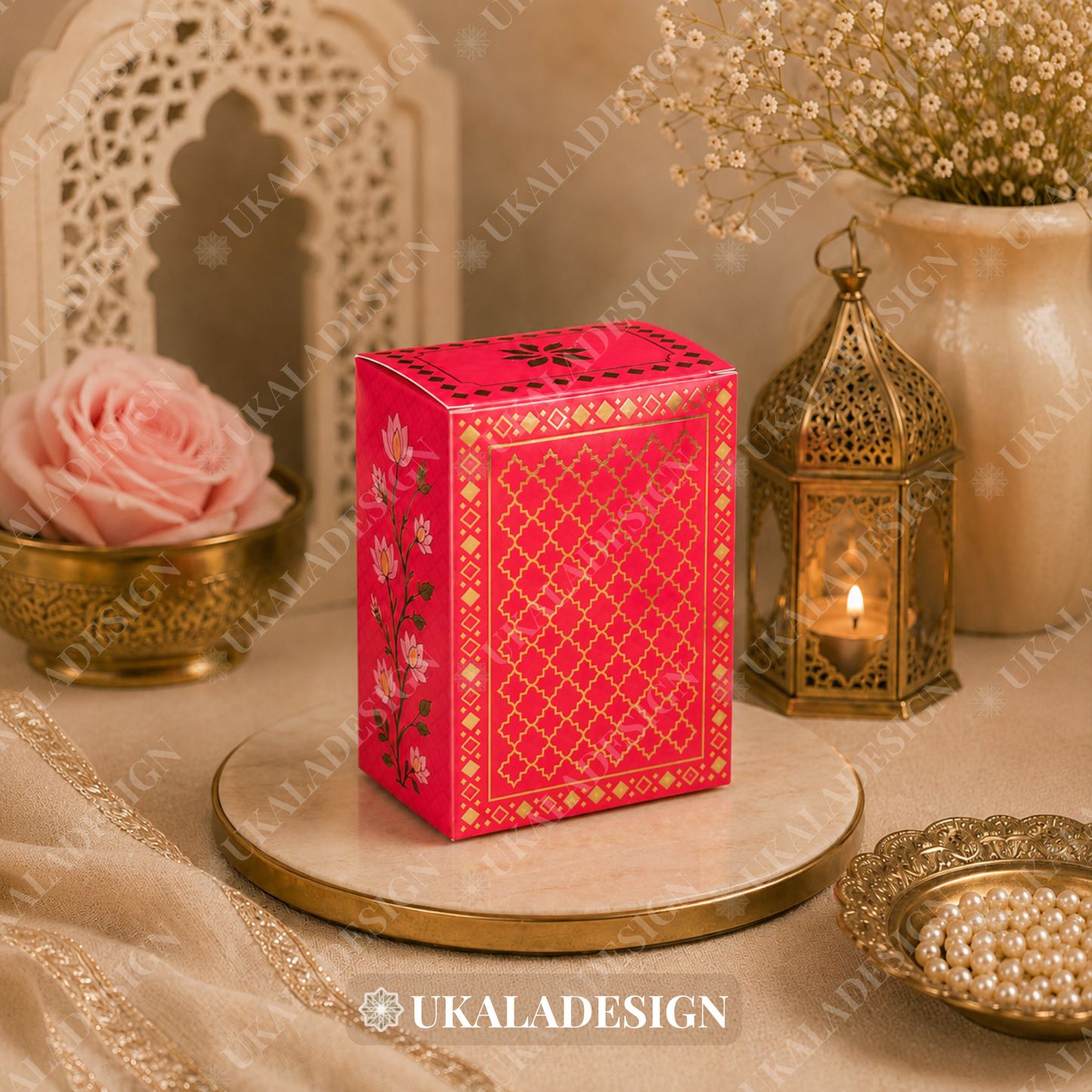 Luxury Jhumka & Gajra Gift Box - Pink Colour