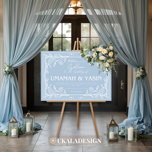 Blue - Wedding Welcome Sign - Landscape