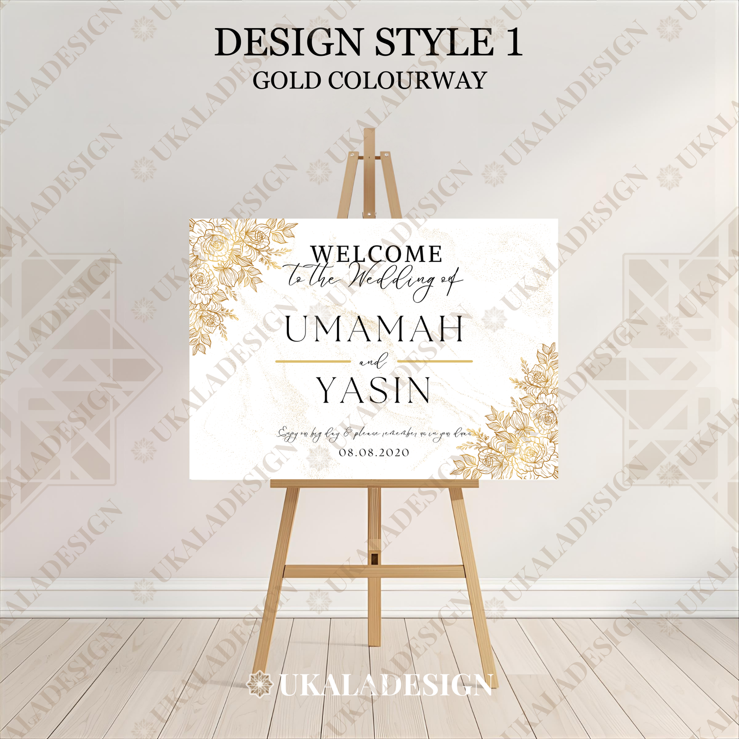 Gold - Wedding Welcome Sign - Landscape