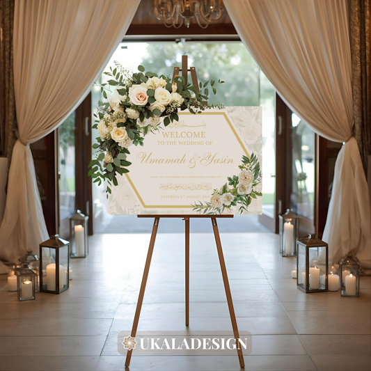 Neutral - Wedding Welcome Sign - Landscape
