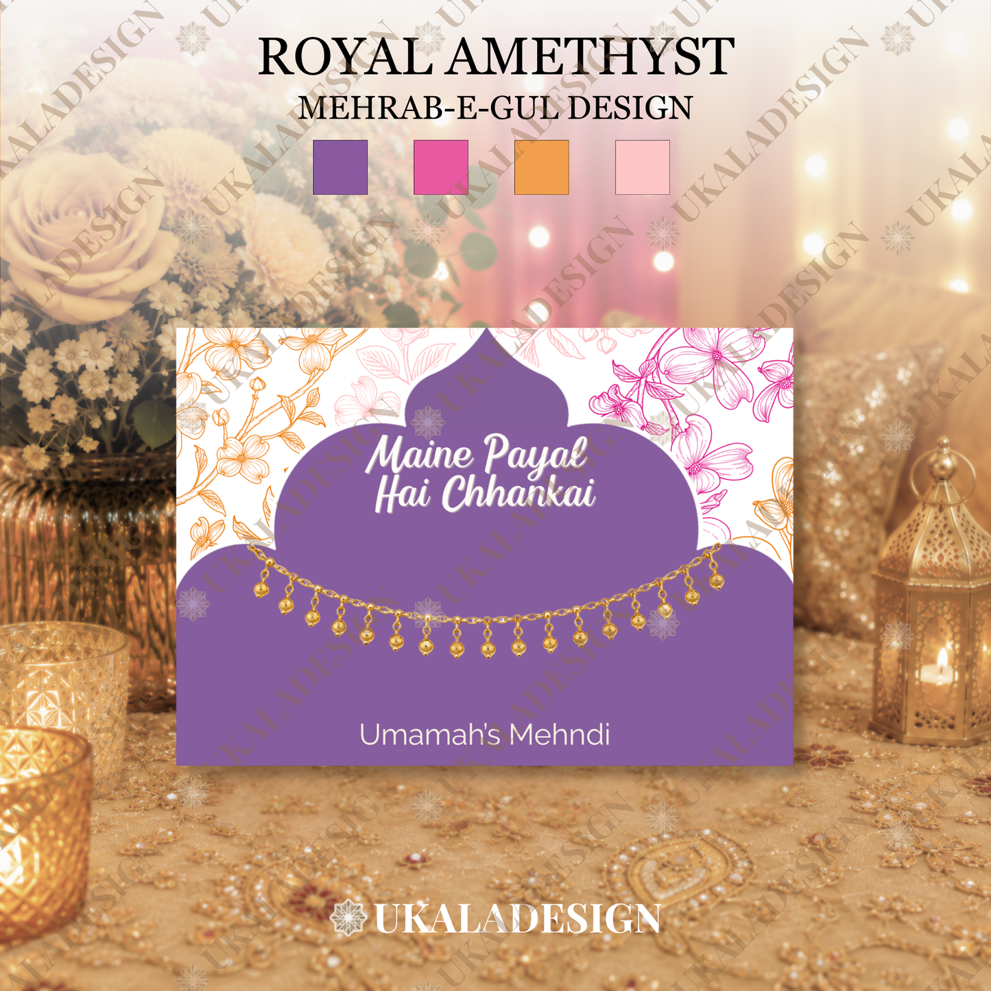 Maine Payal Hai Chhankai Display Cards - Mehrab-e-Gul Design