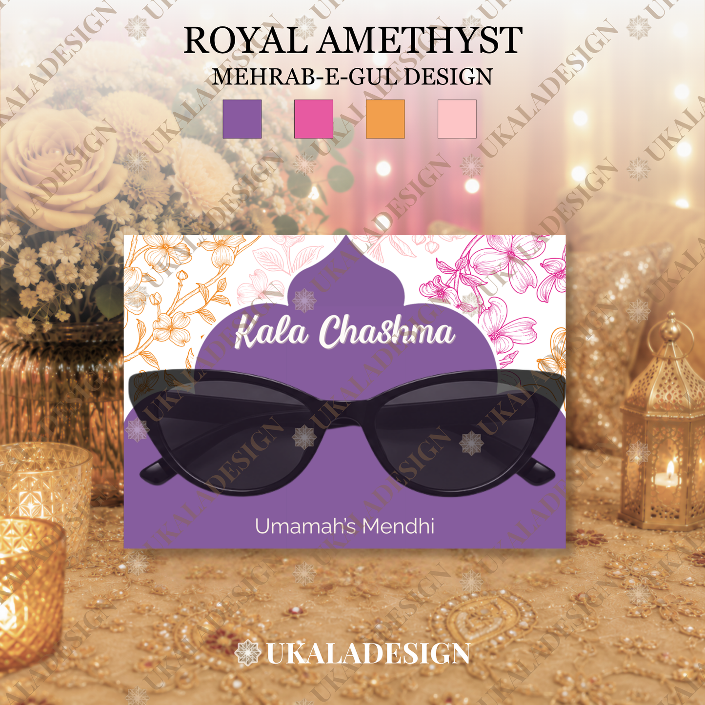 Kala Chashma Sunglasses Display Cards - Mehrab-e-Gul Design
