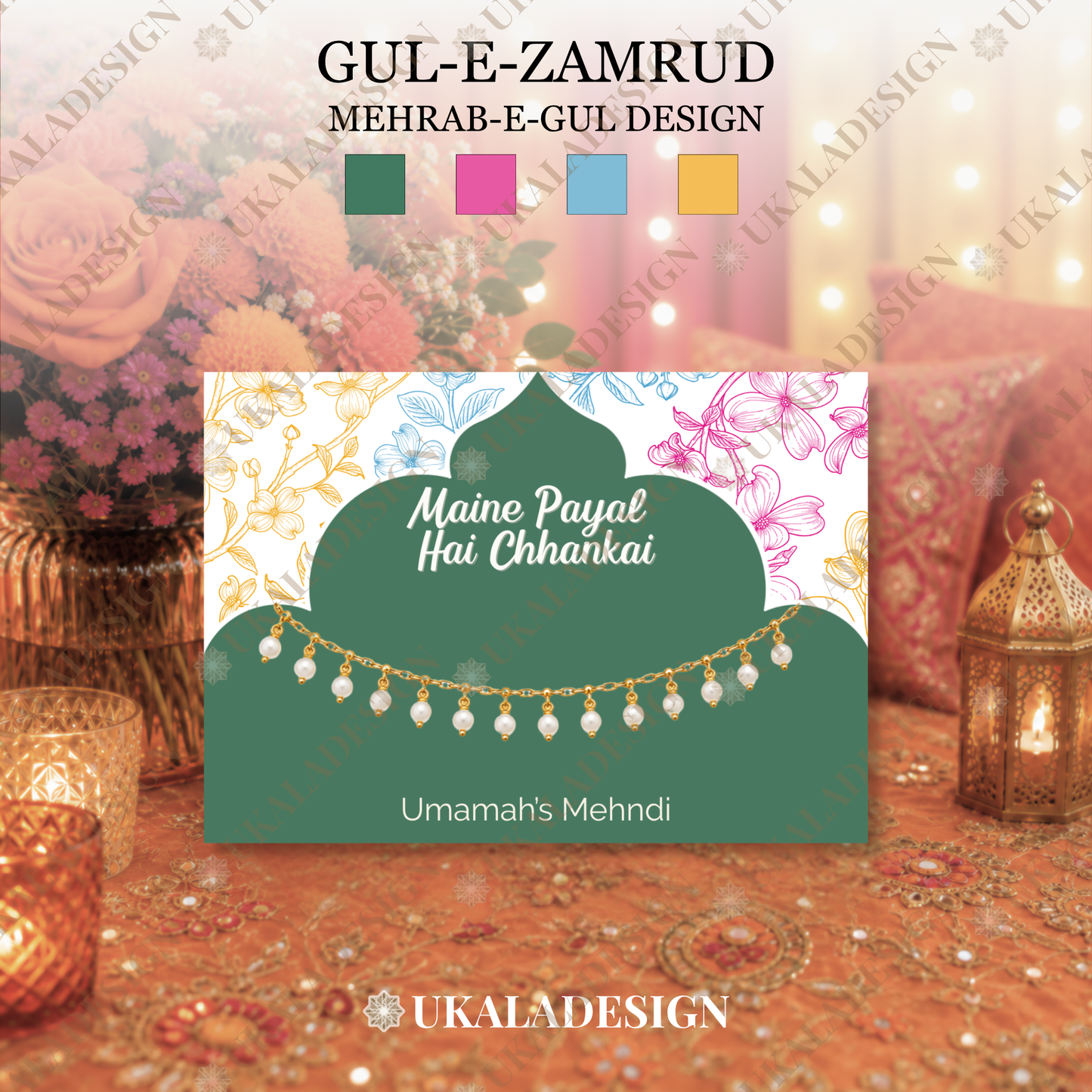 Maine Payal Hai Chhankai Display Cards - Mehrab-e-Gul Design
