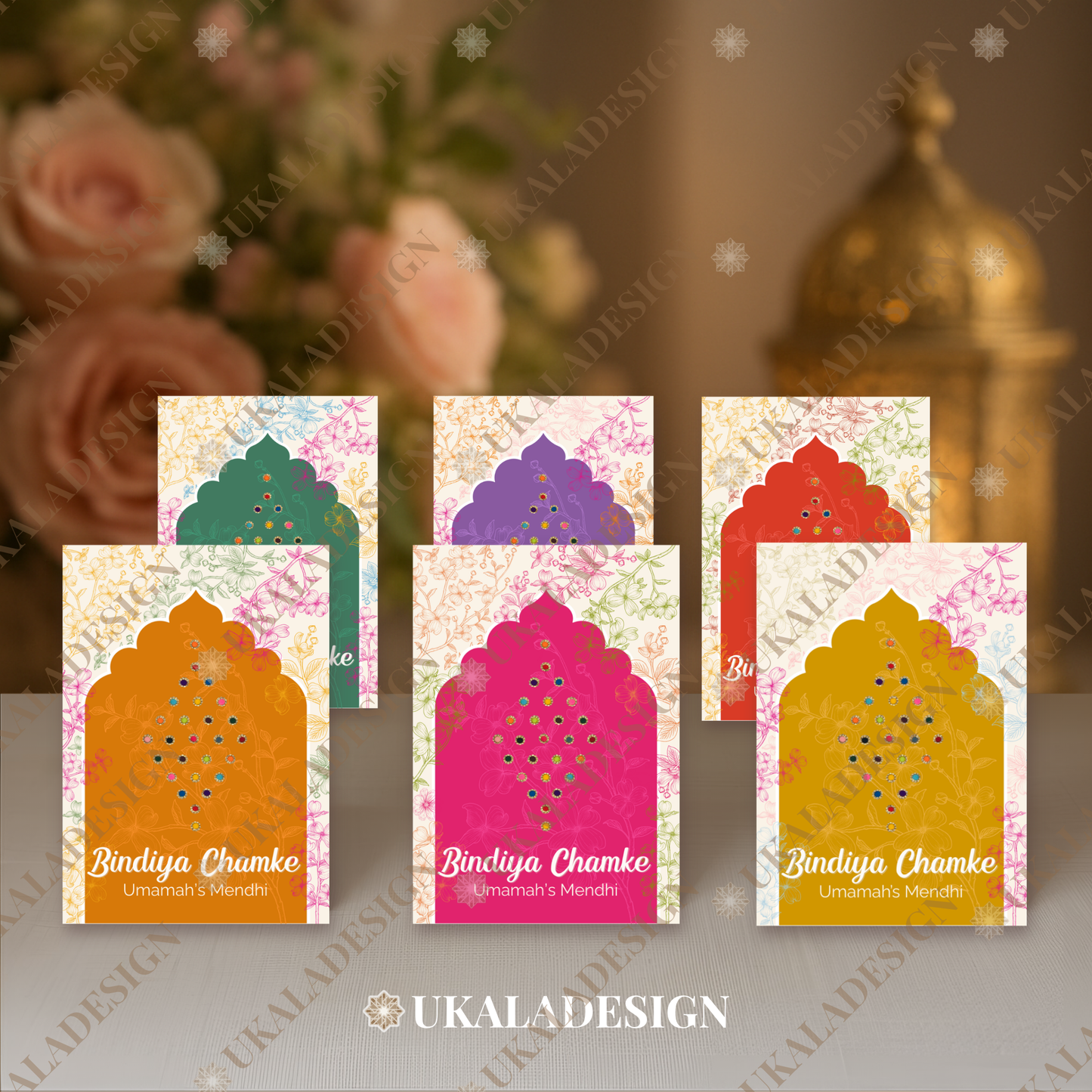 Bindiya Chamke Bindi Cards - Mehrab-e-Gul Design