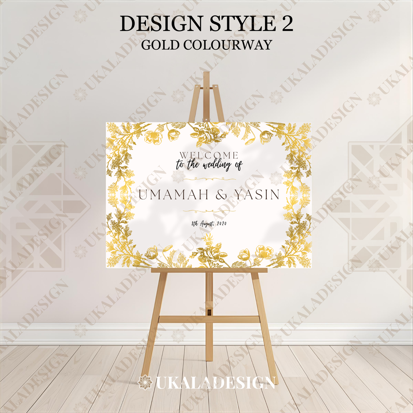 Gold - Wedding Welcome Sign - Landscape