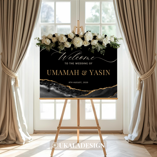 Black - Wedding Welcome Sign - Landscape