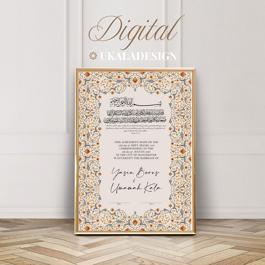 Luxury Nikkah Certificate - Digital Design 1