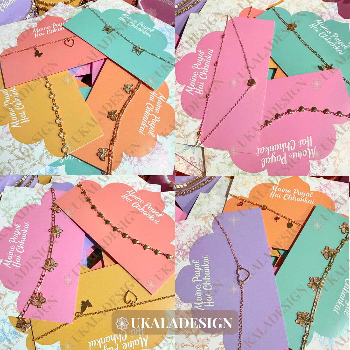 Pastel Maine Payal Hai Chhankai Display Cards - Mehrab-e-Gul Design