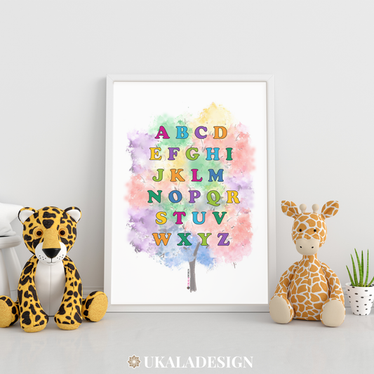 English Alphabet Nursery Print